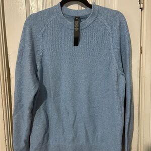 Lululemon Athletica Textured Knit Light Blue Crewneck Sweater